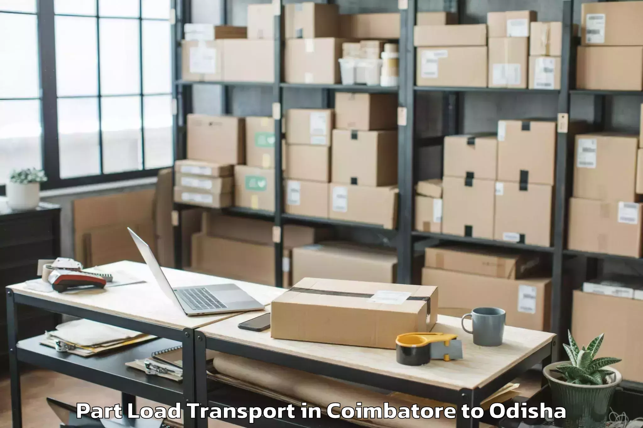 Book Coimbatore to Barkote Part Load Transport